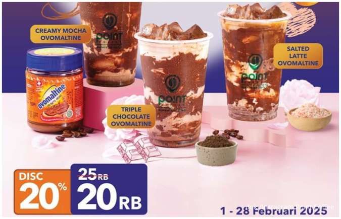 Promo Point Coffee Februari 2025, Diskon 20% untuk 3 Varian Valentine's Series