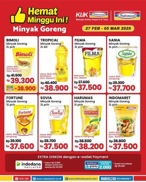 Promo Minyak Goreng di Indomaret 27 Februari-5 Maret 2025