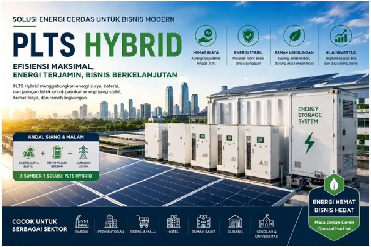 Efisiensi dan Ketahanan Energi Dorong Perusahaan Melirik PLTS Hybrid