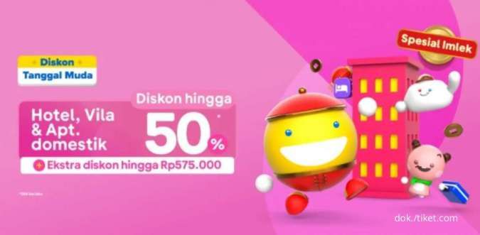 Promo Tiket.com Spesial Imlek, Diskon Hotel, Villa dan Apartemen hingga 50%