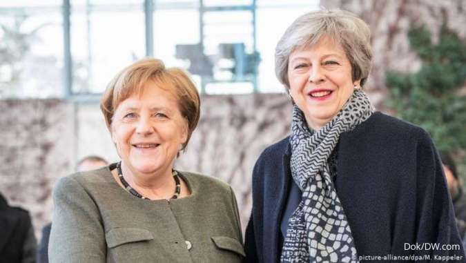 PM Inggris Theresa May Sambangi Merkel dan Macron Mohon Perpanjangan Waktu Lagi