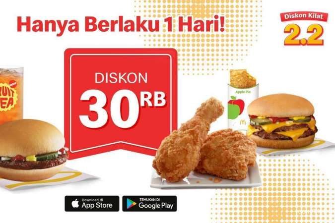 Promo Spesial 2.2 McD, Ada Diskon Kilat 30% Hanya Berlaku 1 Hari Saja!
