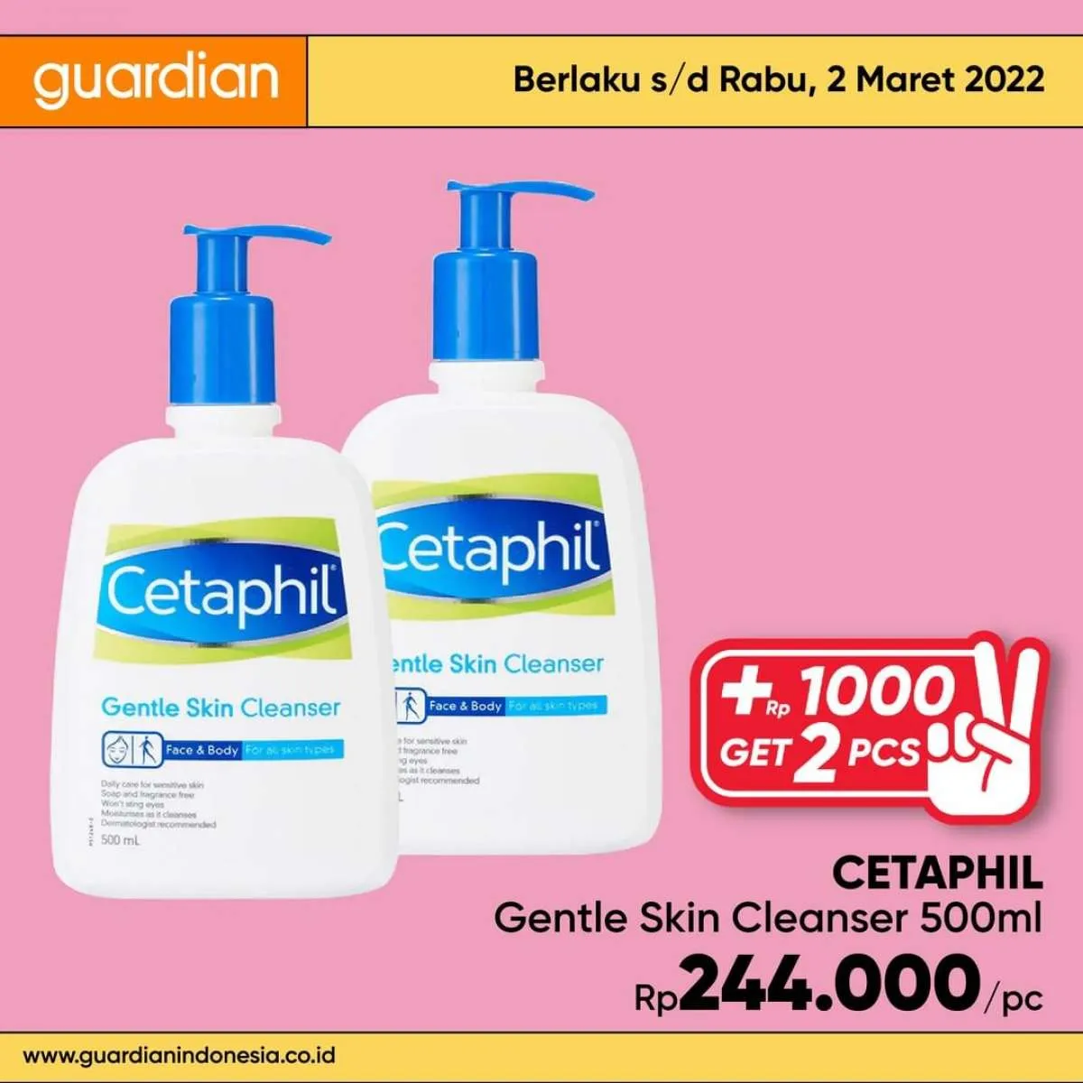 Cek Promo Guardian Hari Ini (2/3), Tambah Rp 1.000 Bisa Dapat 2 Produk Personal Care!
