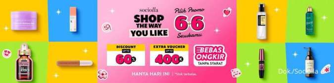 Promo 6.6 Sociolla, Diskon s/d 66% untuk Belanja Produk Kecantikan Hanya 6 Juni 2022