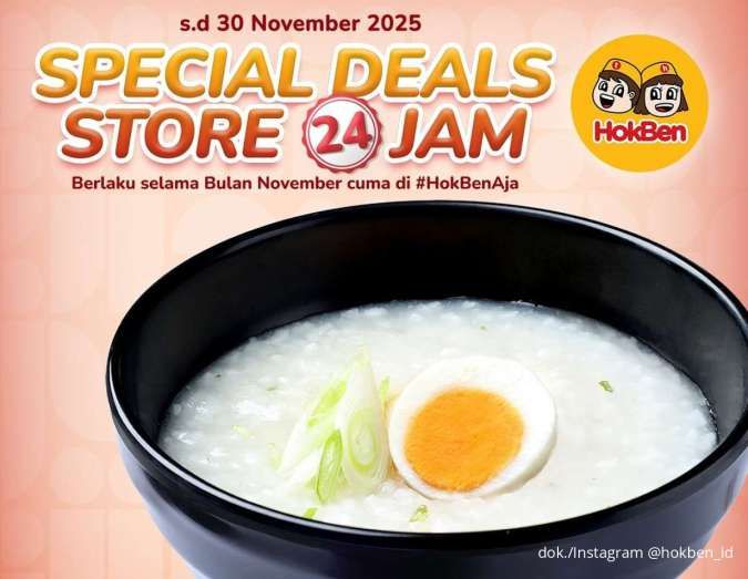 Promo HokBen Special Deals November Khusus Store 24 Jam, Dapat Free Bubur Jepang