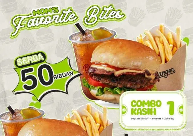 Promo Burger Bangor Hari Ibu 20-23 Desember, Paket Burger Komplit Serba Rp 50.000