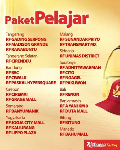 Promo Richeese Factory Restoran Tertentu