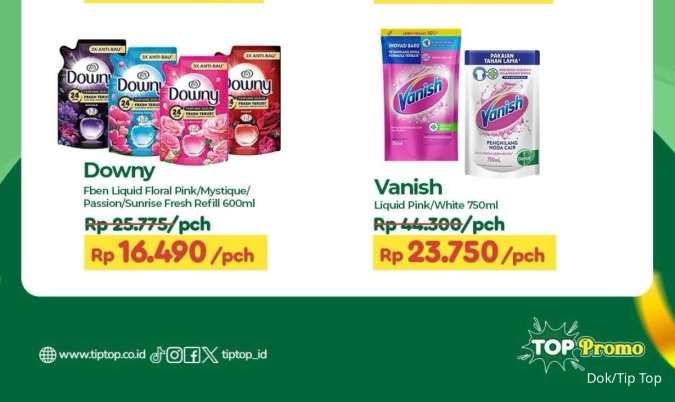 Promo JSM Tip Top, Downy & Vanish Hemat Berakhir Besok 14 Desember 2025