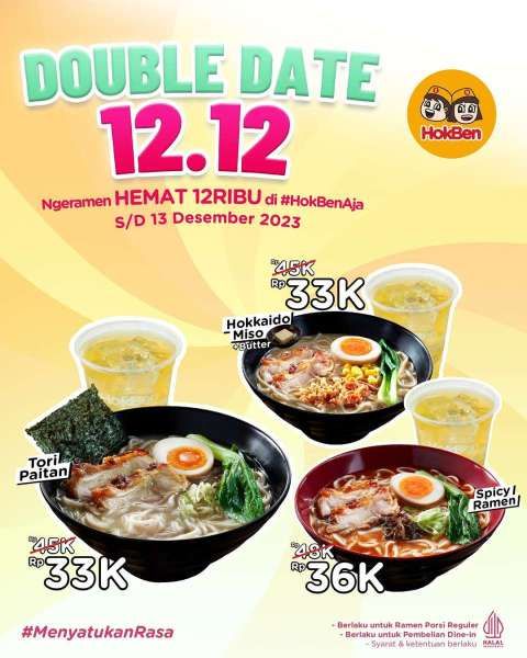 Promo HokBen 12.12 Double Date 12 Desember 2023