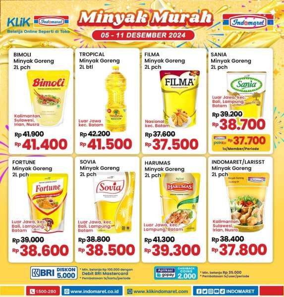 Promo Minyak Murah di Indomaret 5-11 Desember 2024