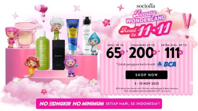 Promo Sociolla Road to 11.11 Periode 3-10 November 2025, Tirtir-Anua Diskon s/d 65%