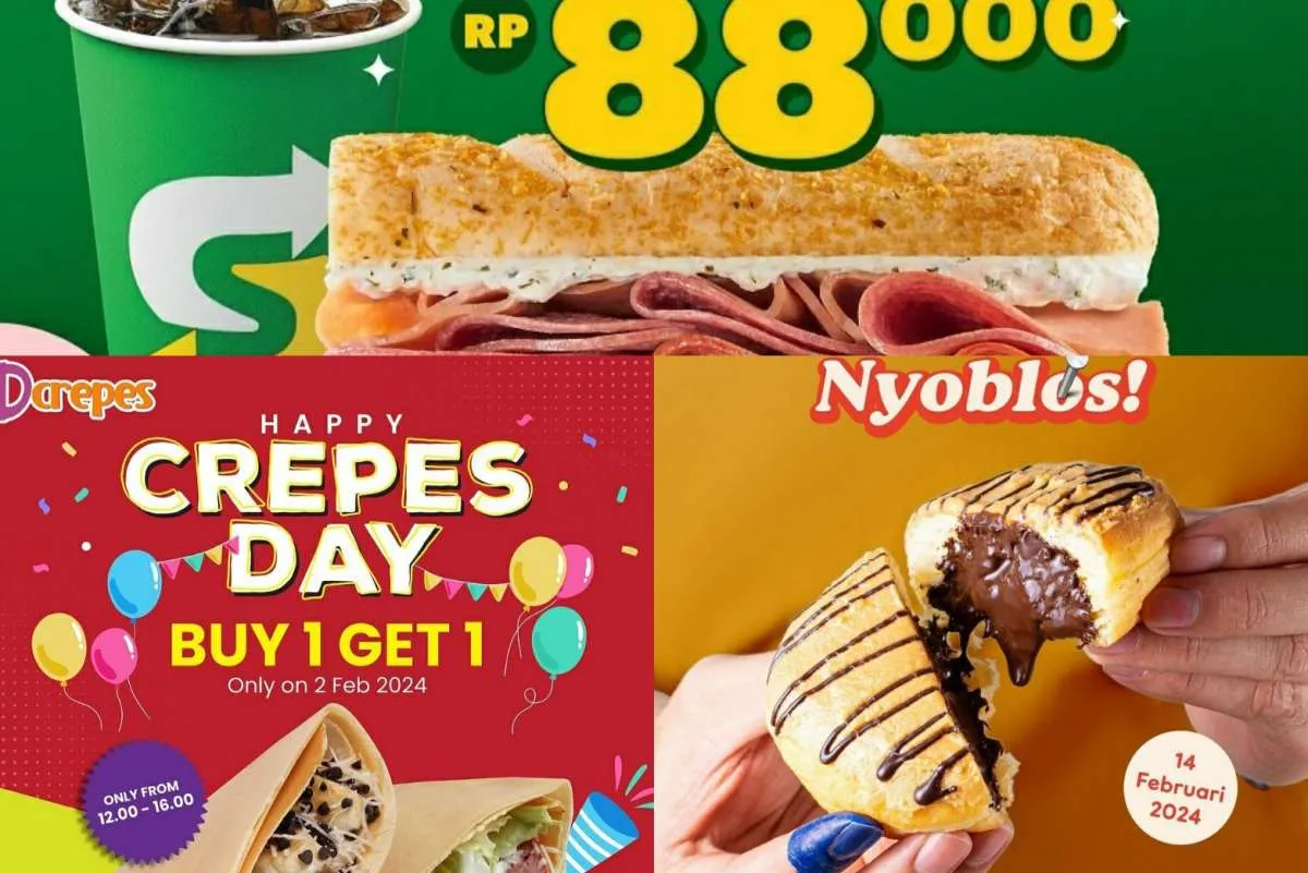 Promo 2.2 Makanan Edisi Pemilu & Valentine 2024: Diskon di Subway, Dcrepes, Dunkin
