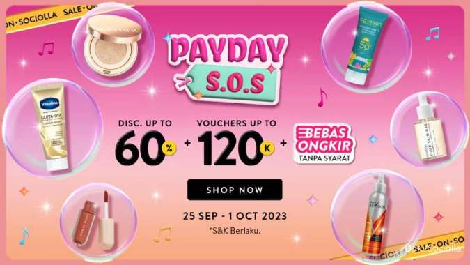 Promo Sociolla Gajian 25 September-1 Oktober 2023, Aneka Produk Beauty Diskon s/d 60%