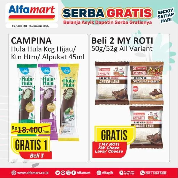 Promo Alfamart Serba Gratis Periode 1-15 Januari 2025