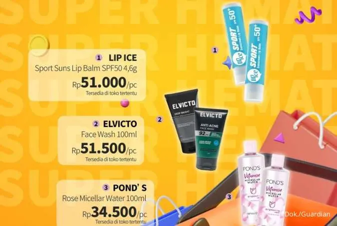 Promo Guardian Super Hemat 4-17 September 2025, Tambah Rp 1.000 Dapat 2 Lip Balm SPF