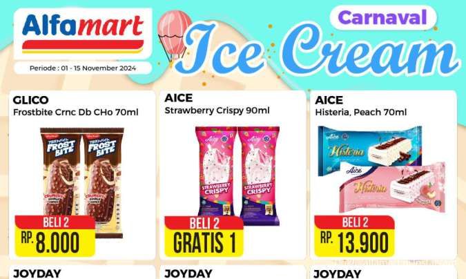 Promo Es Krim November di Alfamart-Indomaret dan Superindo, Ada Beli 2 Gratis 1