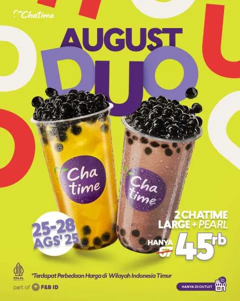 Promo Chatime August Duo 25-28 Agustus