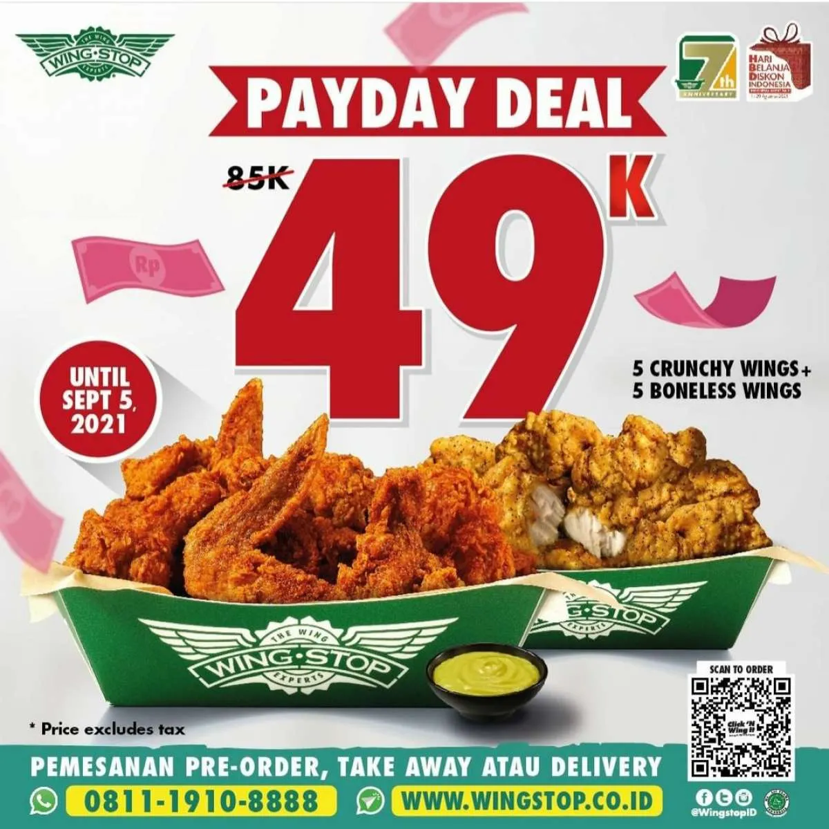 Promo Wingstop Hingga 5 September 2021, Beli 10 Sayap Ayam Berbagai Rasa Rp 49.000