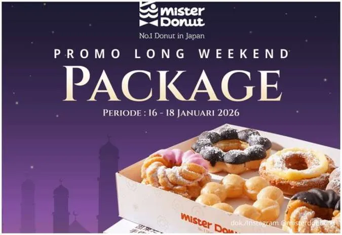 Cuma 3 Hari! Promo Mister Donut Long Weekend 1 Lusin Donut Harga Spesial