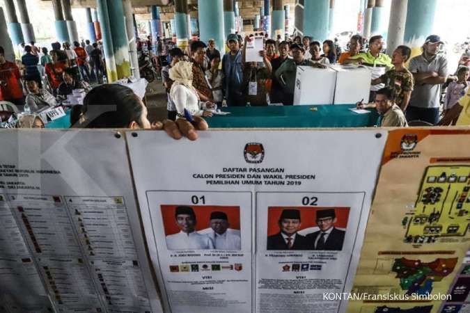 UPDATE real count pilpres KPU (23 April, 19.00 WIB) Jokowi 55,19% - Prabowo 44,81% 