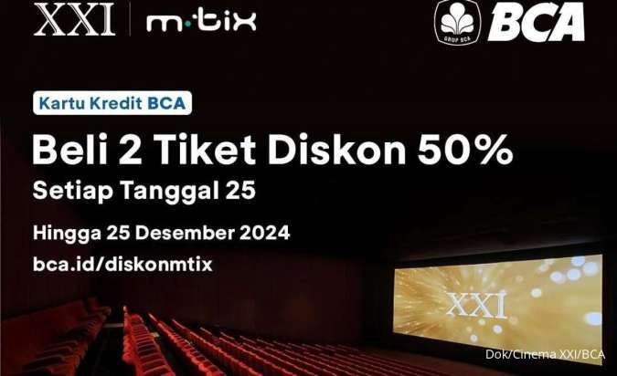 Promo XXI dengan BCA Berakhir Hari Ini 25 Desember 2024, Beli 2 Tiket Diskon 50%