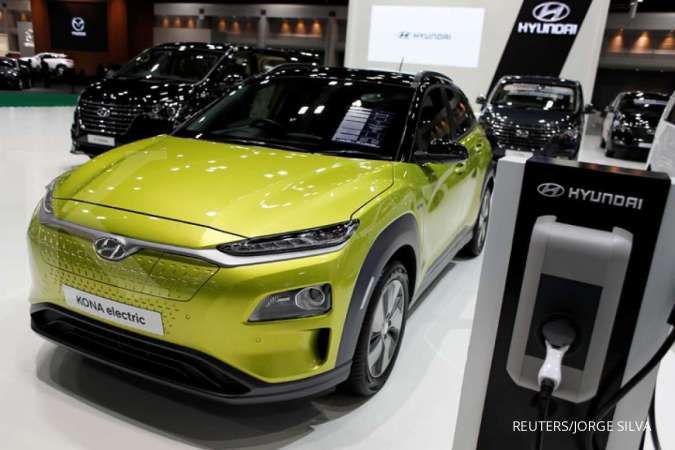 Mobil listrik Hyundai Kona yang dirilis tahun ini.