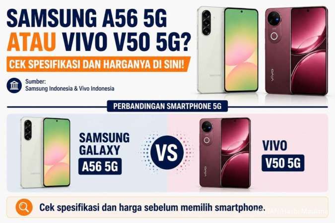 Pilih Samsung A56 5G atau Vivo V50 5G? Cek Spesifikasi dan Harganya di Sini