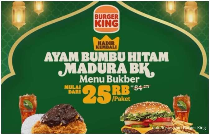 Promo Burger King Bukber, Ayam Bumbu Hitam Madura Ada Lagi Mulai Rp 25.000/Paket