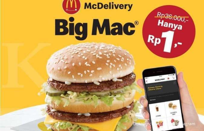 Promo McD terbaru di Oktober 2021, Big Mac hanya Rp 1 melalui aplikasi McDelivery