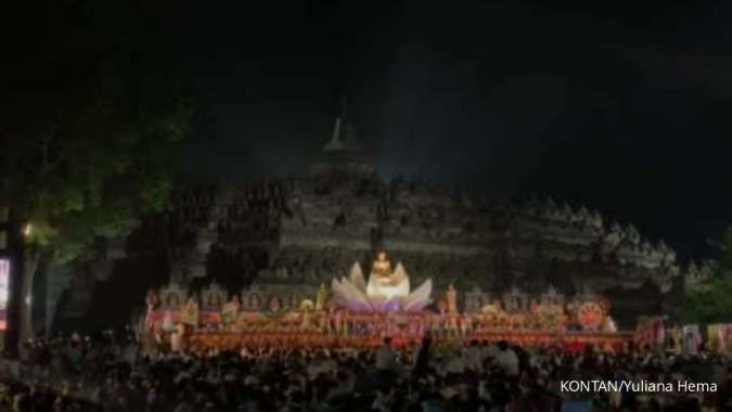 Puncak Perayaan Waisak 2.568 Lampion Menghiasi Langit Candi Borobudur