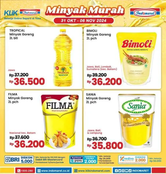 Promo Minyak Goreng Murah di Indomaret 31 Oktober-6 November 2024