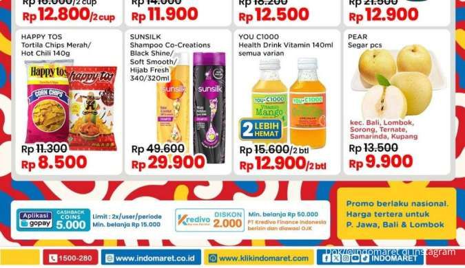 Promo Indomaret Weekend You C1000 Beli 2 Lebih Hemat, Diskon Rp 2.000 dengan Kredivo