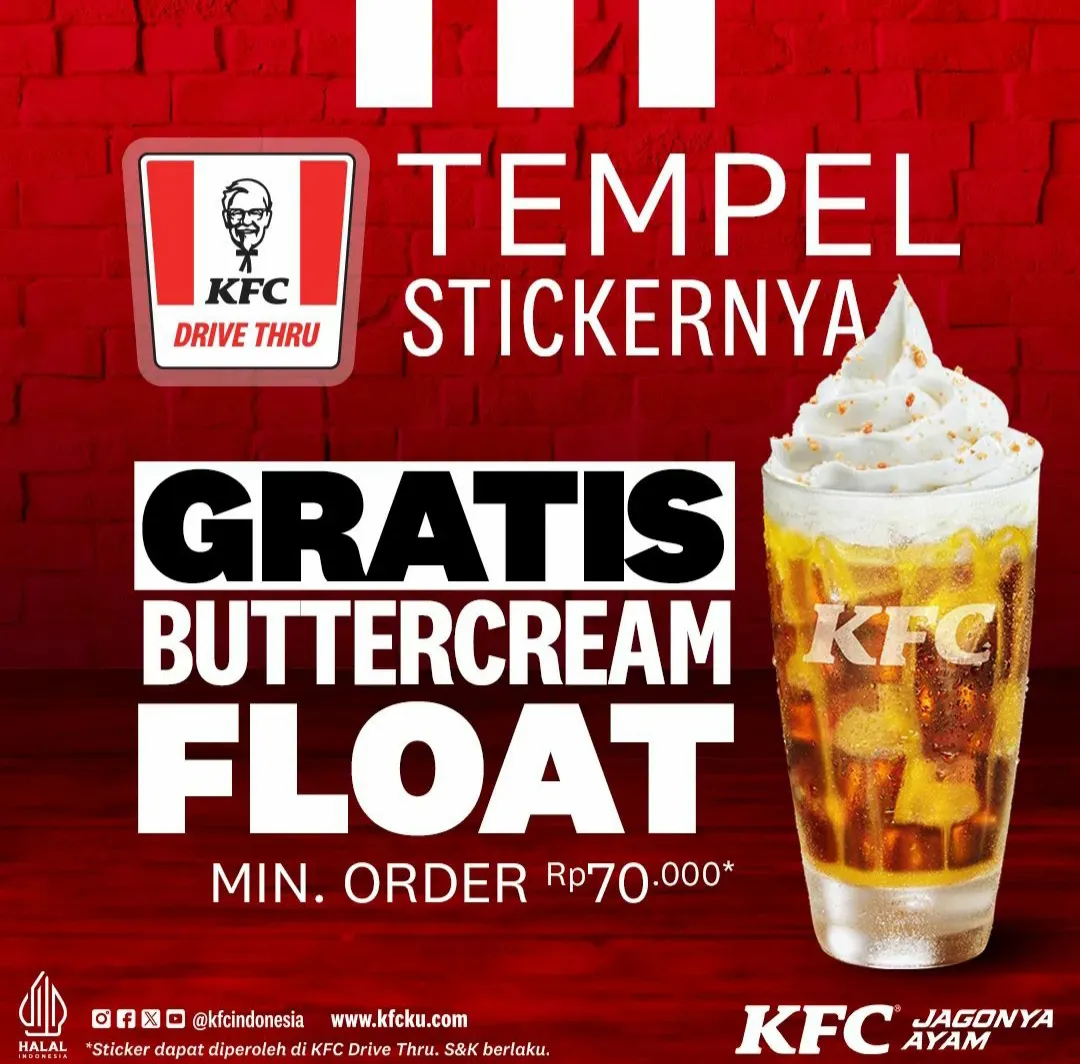 Promo KFC Gratis Buttercream Float drive thru