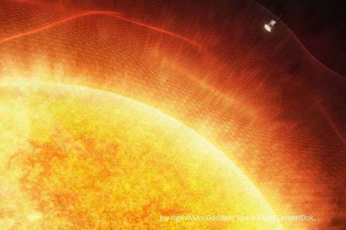 Ilustrasi Pesawat Luar Angkasa Parker Solar Probe NASA menyentuh matahari
