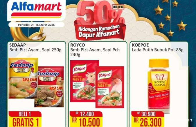 Promo Alfamart Kebutuhan Dapur 1-15 Maret 2025, Beli 1 Gratis 1 Kaldu Sedaap-BlueBand