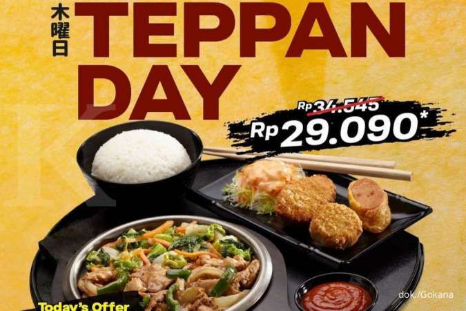 Khusus Kamis! Promo Gokana Teppan Day Paket Gokana 3 Rp 29.000-an