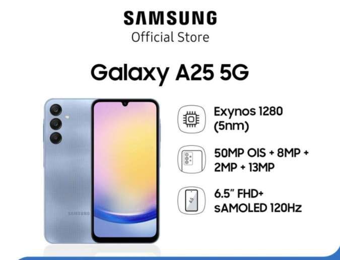 Samsung A25 5G: Harga Februari 2024 dan Spesifikasi