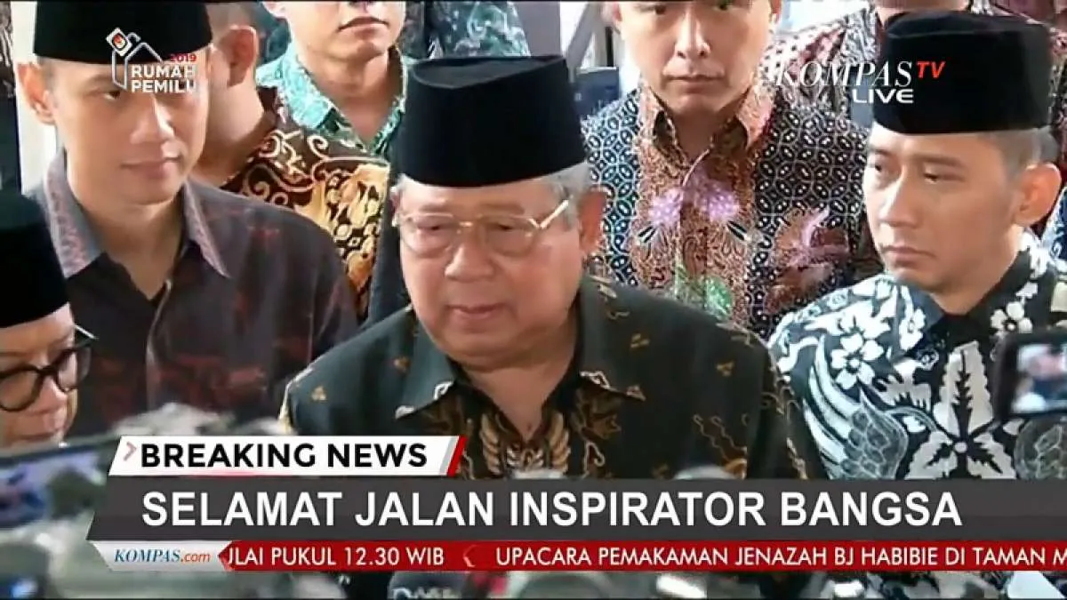 SBY didampingi AHY dan Annisa Pohan melayat ke rumah duka Habibie pagi tadi