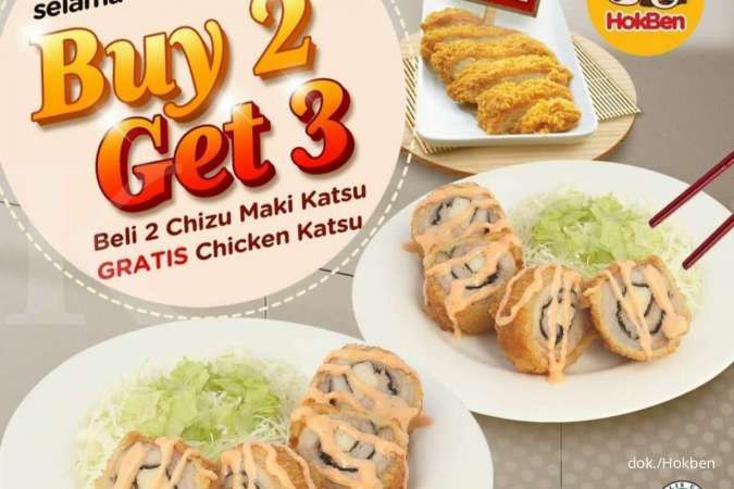 Promo Hokben 9 November 2021, Buy 2 Get 3 Chizu Maki Katsu dan Chicken Katsu