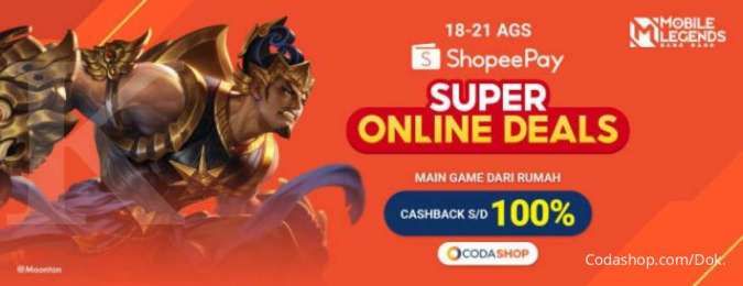 Cashback hingga 100%, ini promo top up game di Codashop pakai Shopeepay