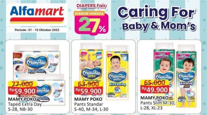 Promo Alfamart Diapers Fair, Popok Sweety hingga Mamy Poko Diskon 27%