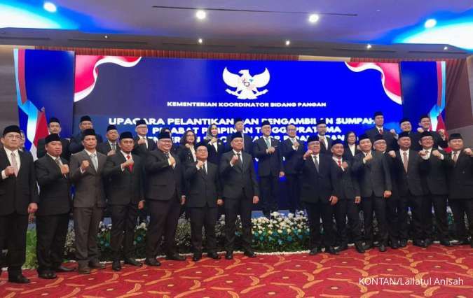 Lantik 29 Pejabat Baru, Menko Pangan: Swasembada Pangan Harus Tercapai Tahun 2028