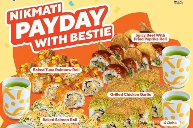 Promo Genki Sushi Payday 25-31 Agustus 2025, 6 Supreme Sushi + 4 Ocha Cuma Segini