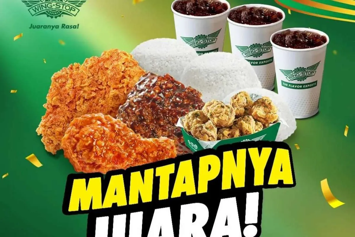 Promo Wingstop 1-31 Desember 2023, Paket Ayam, Nasi, Jamur, dan Minum Rp 36.364