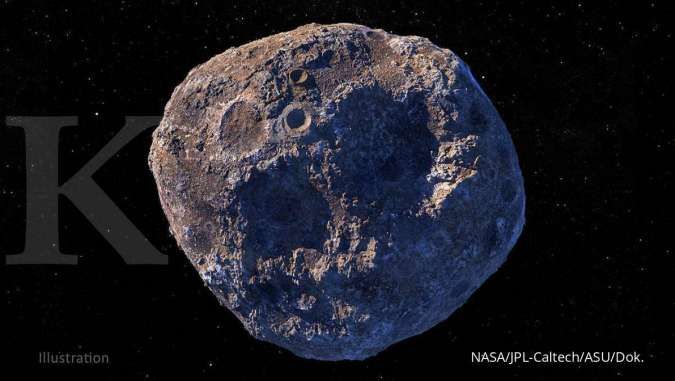 Ilustrasi asteroid Psyche yang kaya akan logam