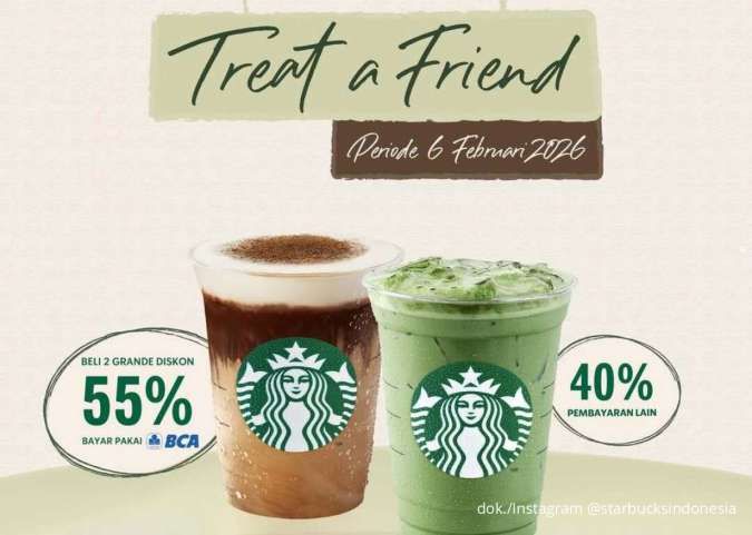 Promo Starbucks Terbatas: Diskon 55% Pakai BCA Cuma Hari Ini