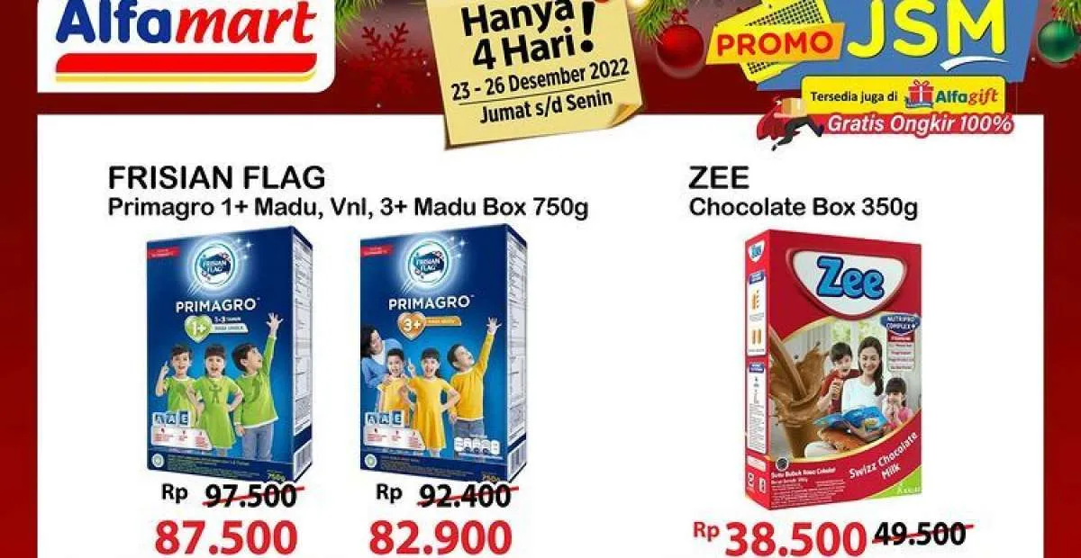 Harga Promo JSM Alfamart Hari Ini 24 Desember 2022, Belanja Susu yang Lebih Murah