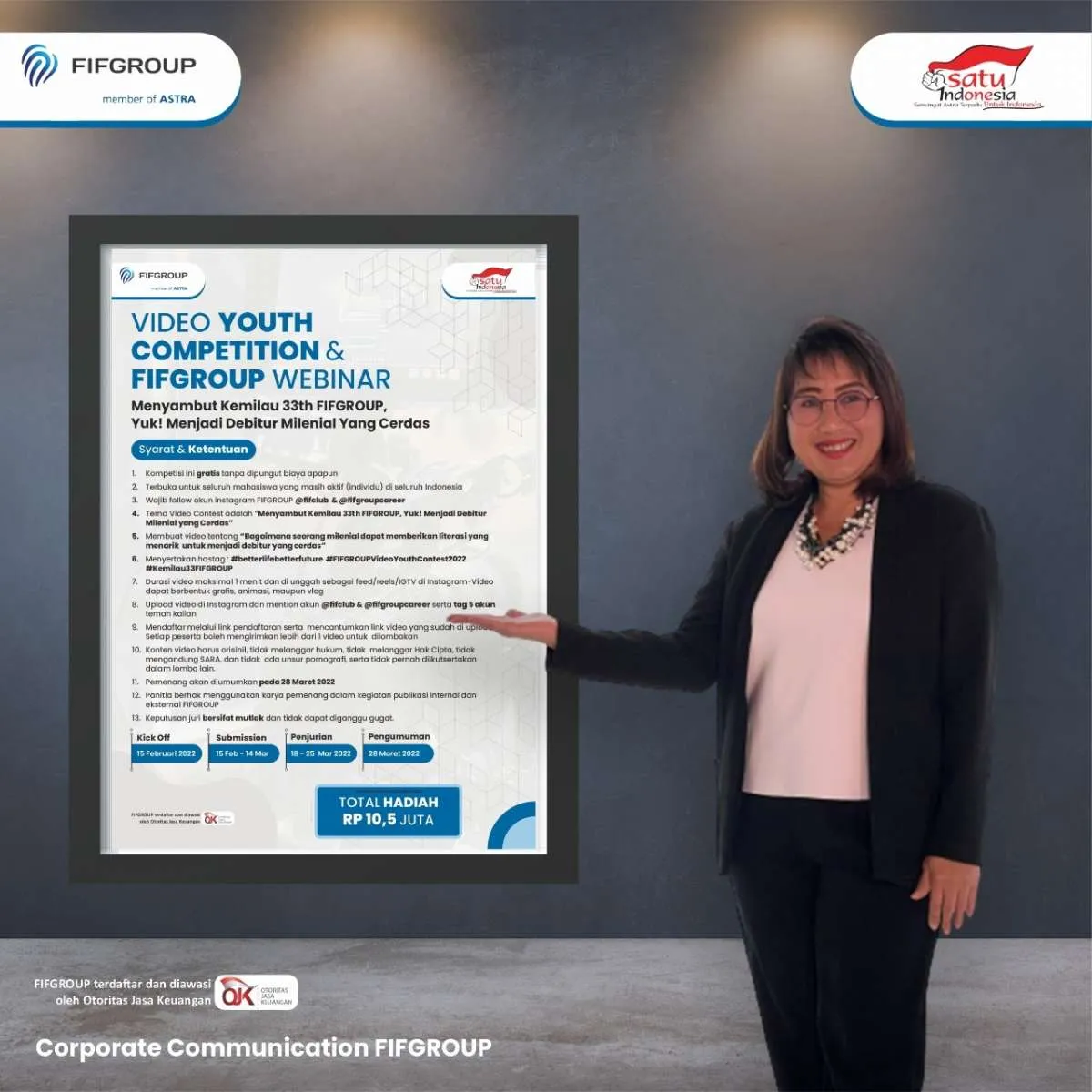 HUT ke-33 Tahun, FIFGROUP Ajak Milenial Buat Literasi Jadi Debitur lewat Lomba Video 