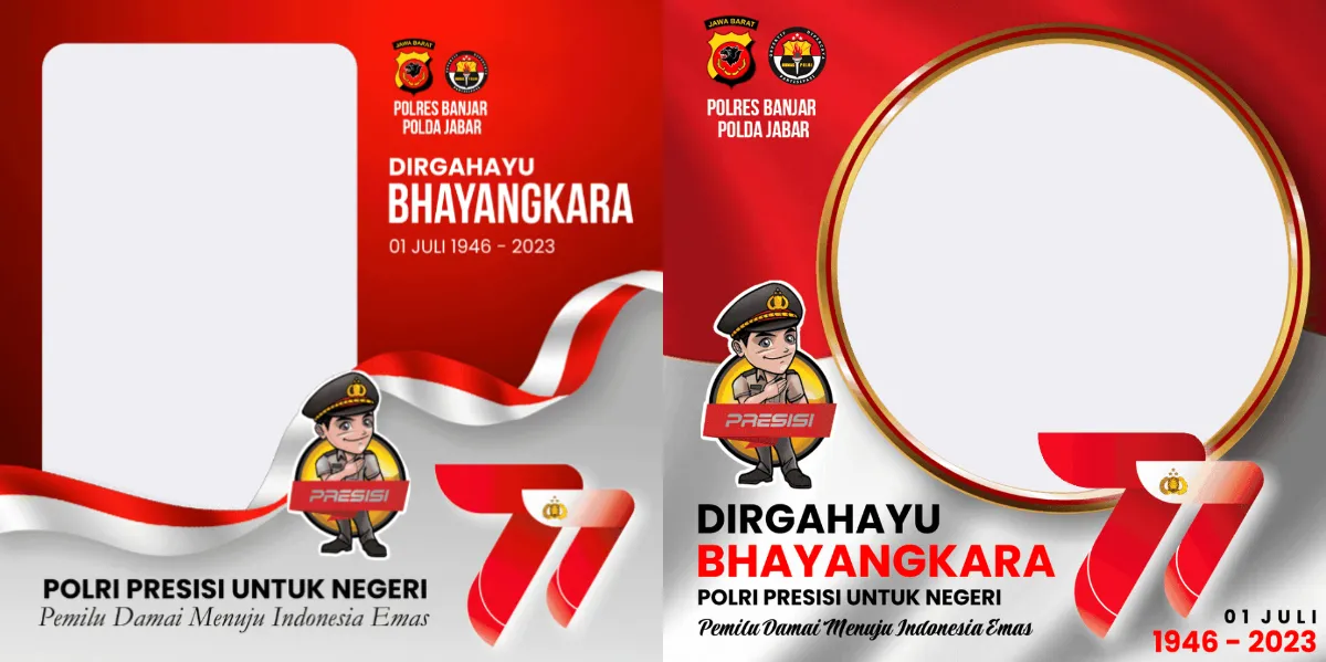  40 Twibbon HUT Bhayangkara 77 Tahun, Polri Presisi untuk Negeri