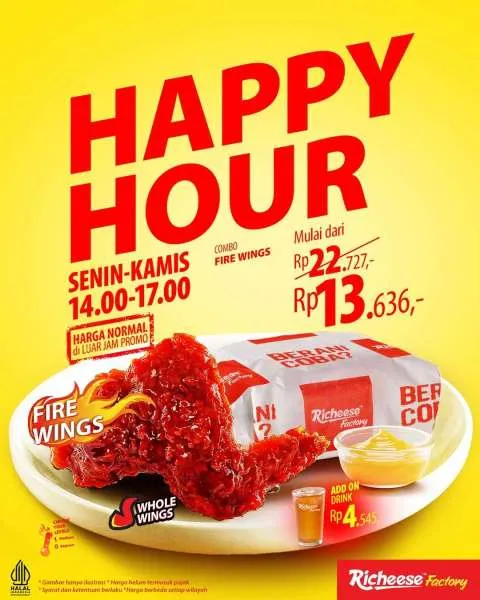 Promo Richeese Factory Happy Hour Senin-Kamis